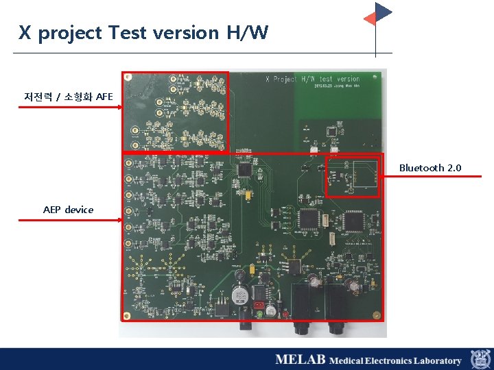 X project Test version H/W 저전력 / 소형화 AFE Bluetooth 2. 0 AEP device