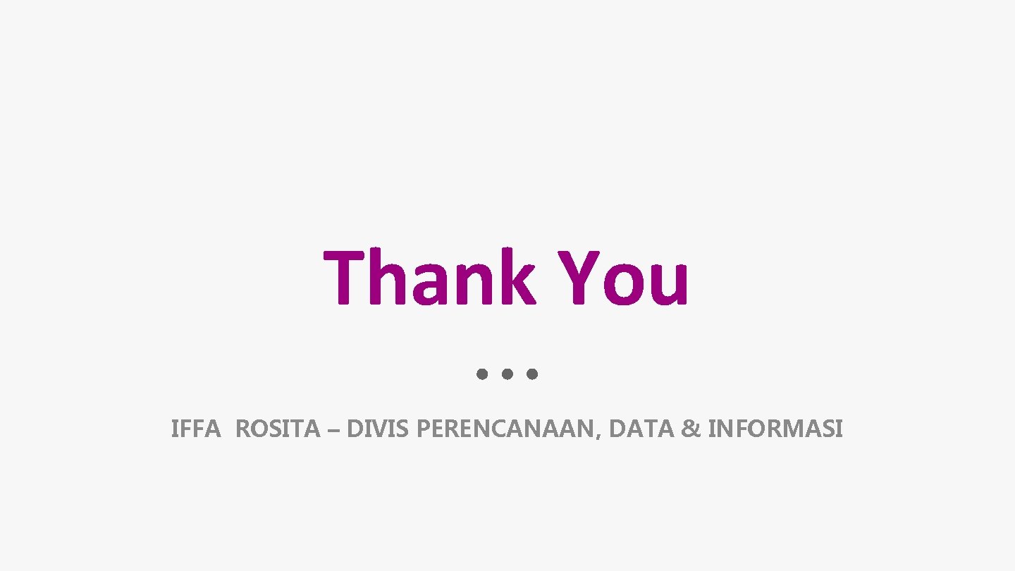 Thank You IFFA ROSITA – DIVIS PERENCANAAN, DATA & INFORMASI 