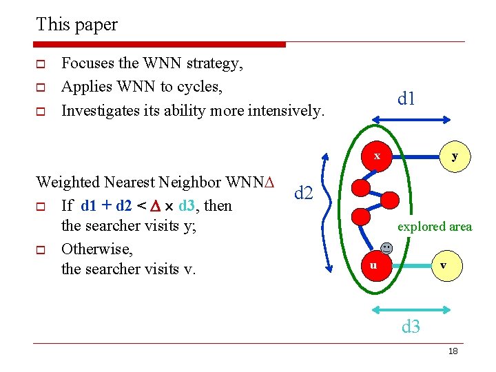 This paper o o o Focuses the WNN strategy, Applies WNN to cycles, Investigates