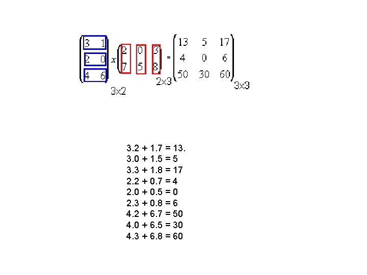 3. 2 + 1. 7 = 13. 3. 0 + 1. 5 = 5
