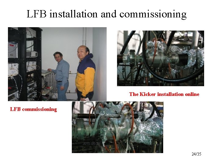 LFB installation and commissioning The Kicker installation online LFB commissioning 24/35 
