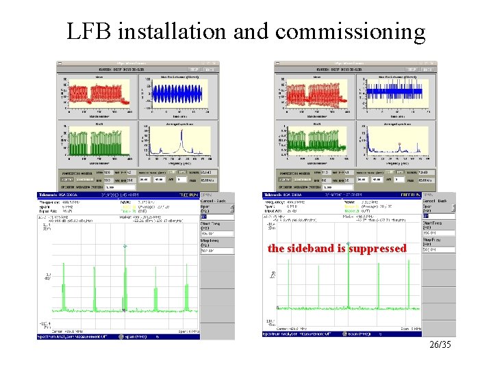 LFB installation and commissioning the sideband is suppressed 26/35 
