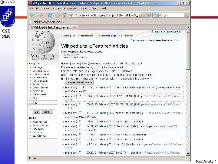 CSE 5810 Portal. Security-7 