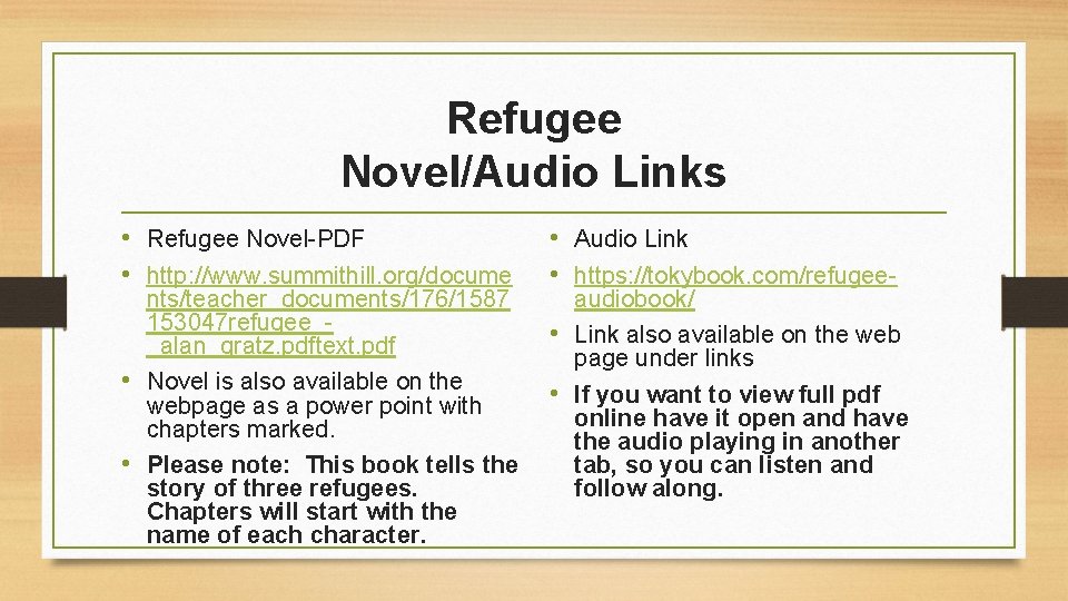 Refugee By Alan Gratz ELA Remote Learning Activities