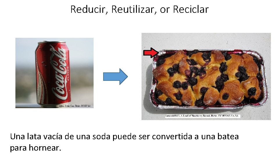 Reducir, Reutilizar, or Reciclar Una lata vacía de una soda puede ser convertida a