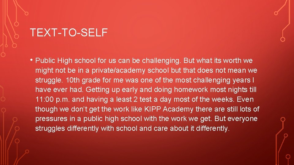 TEXT-TO-SELF • Public High school for us can be challenging. But what its worth