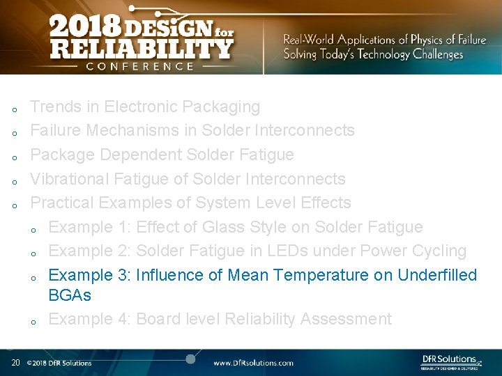 o o o 20 Trends in Electronic Packaging Failure Mechanisms in Solder Interconnects Package