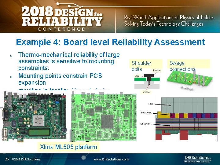 Example 4: Board level Reliability Assessment o o Thermo-mechanical reliability of large assemblies is