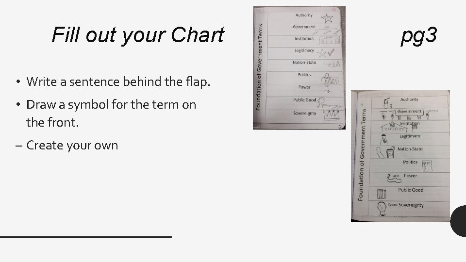Fill out your Chart • Write a sentence behind the flap. • Draw a
