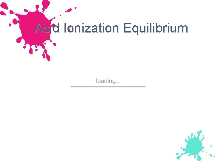 Acid Ionization Equilibrium 