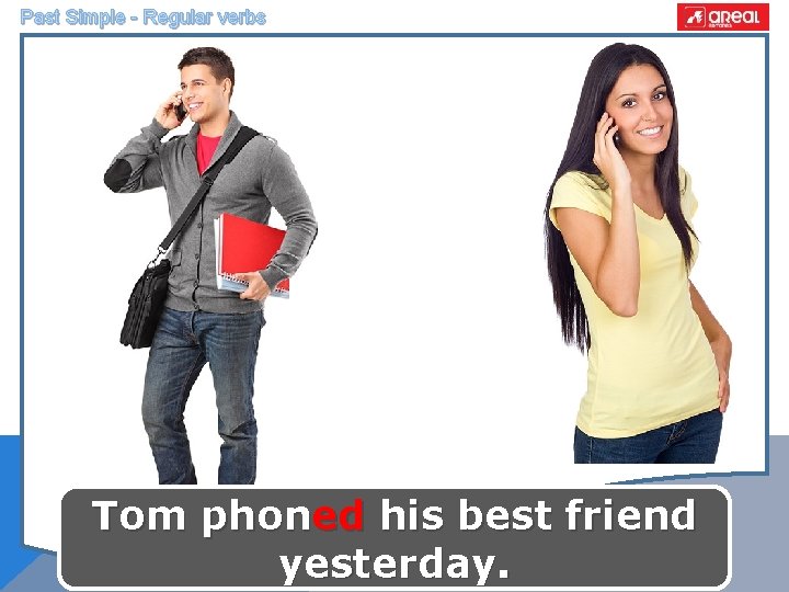 Past Simple - Regular verbs Tom phoned his best friend yesterday. 