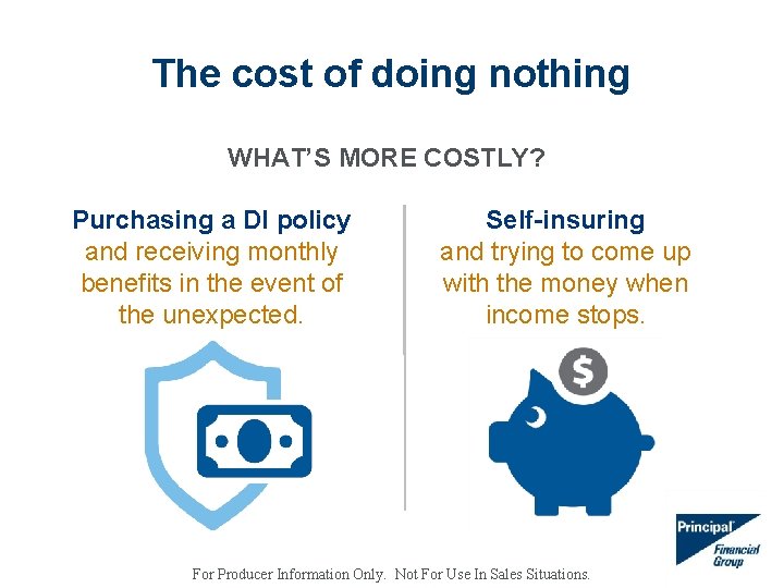 The cost of doing nothing WHAT’S MORE COSTLY? Purchasing a DI policy and receiving