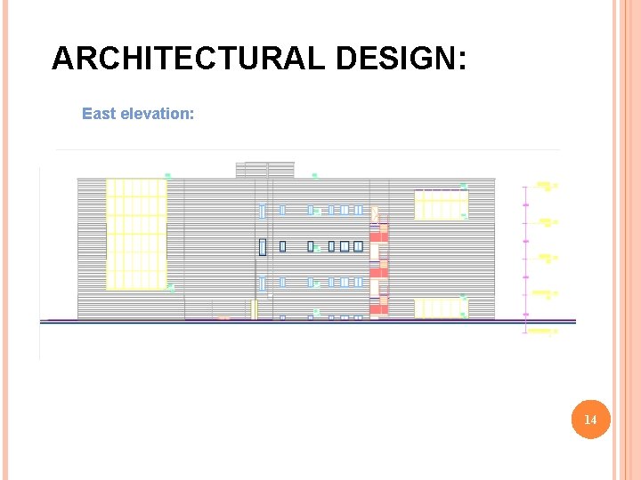 ARCHITECTURAL DESIGN: East elevation: 14 