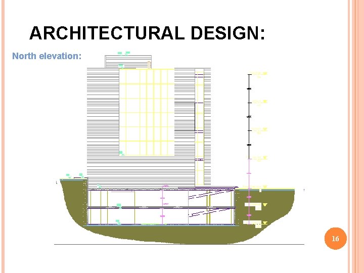 ARCHITECTURAL DESIGN: North elevation: 16 