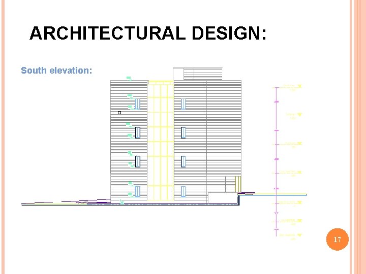 ARCHITECTURAL DESIGN: South elevation: 17 