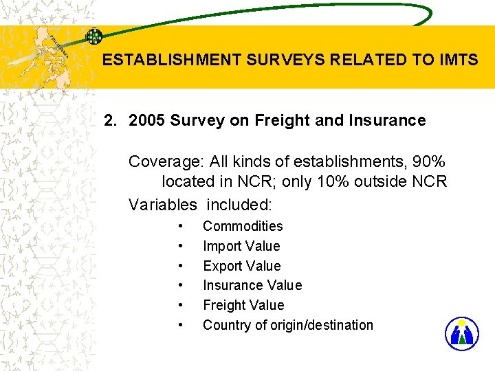ESTABLISHMENT SURVEYS RELATED TO IMTS 2. 2005 Survey on Freight and Insurance Coverage: All