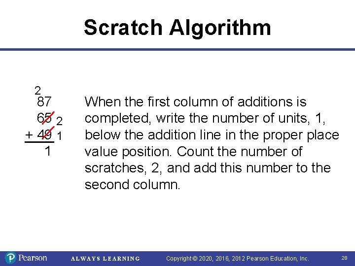 Scratch Algorithm 2 87 65 2 + 49 1 1 When the first column Scratch Algorithm 2 87 65 2 + 49 1 1 When the first column
