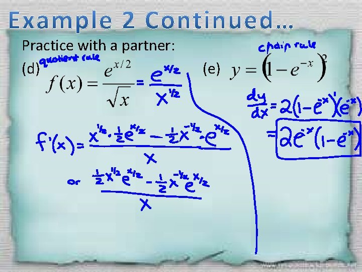 Practice with a partner: (d) (e) 