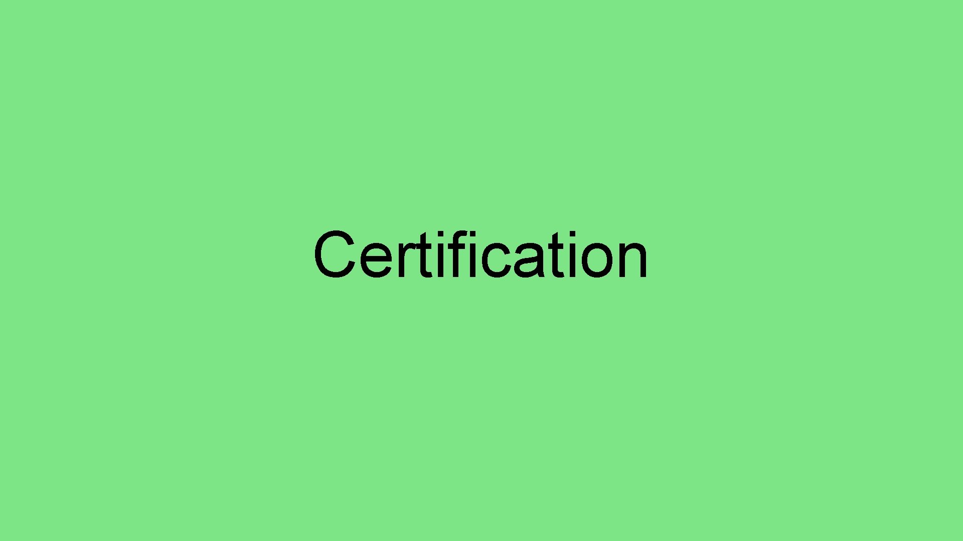 Certification 