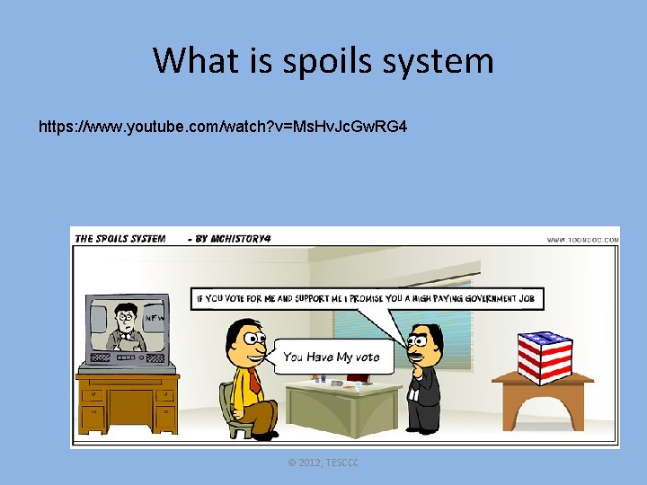 What is spoils system https: //www. youtube. com/watch? v=Ms. Hv. Jc. Gw. RG 4