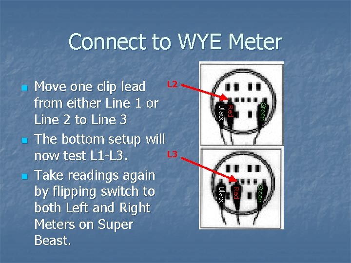 Connect to WYE Meter n Green n Red Black n Green Red Black L