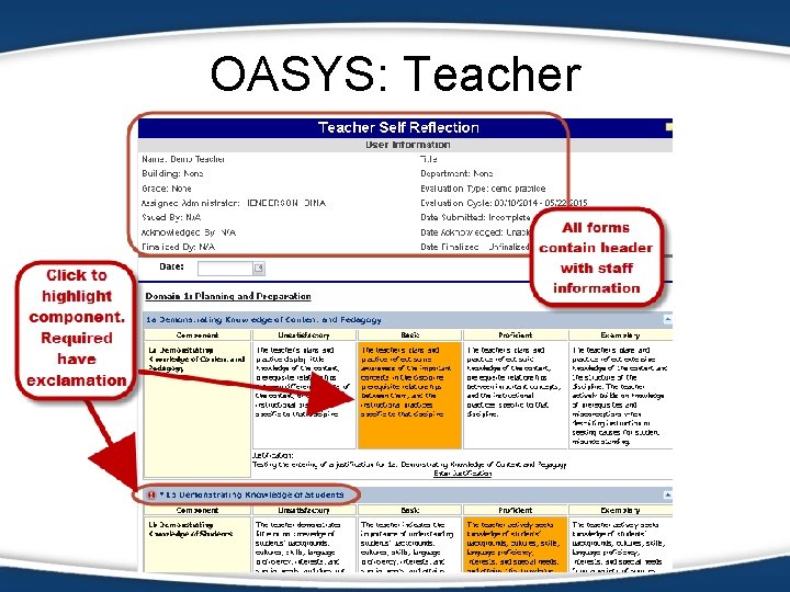 OASYS: Teacher 