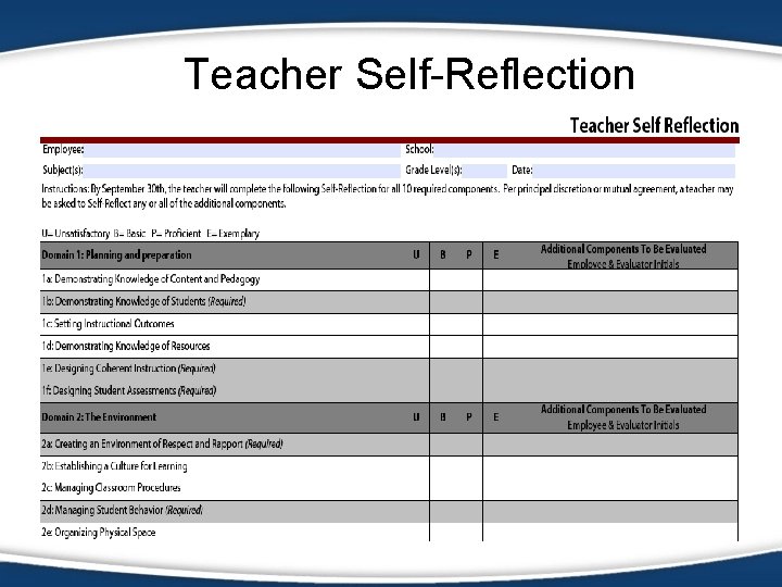 Teacher Self-Reflection 