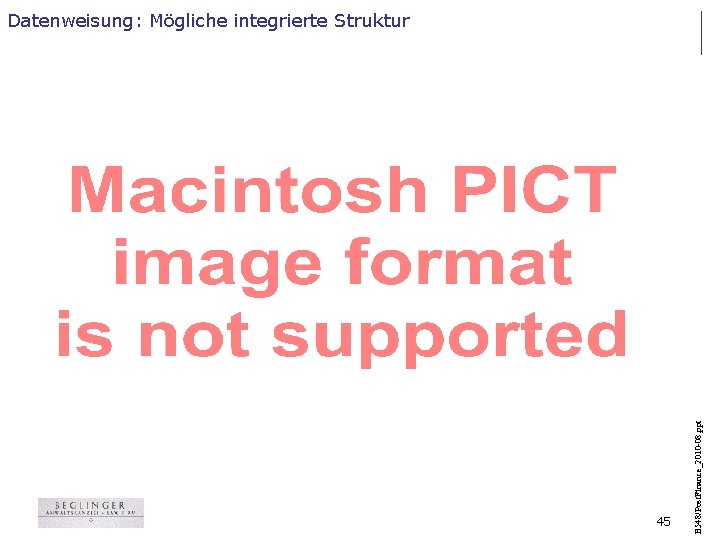 45 B 548/Post. Finance_2010 -08. ppt Datenweisung: Mögliche integrierte Struktur 