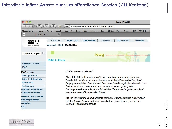 46 B 548/Post. Finance_2010 -08. ppt Interdisziplinärer Ansatz auch im öffentlichen Bereich (CH-Kantone) 