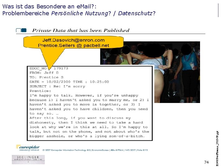 74 B 548/Post. Finance_2010 -08. ppt Was ist das Besondere an e. Mail? :