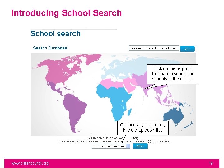 Introducing School Search Click on the region in the map to search for schools