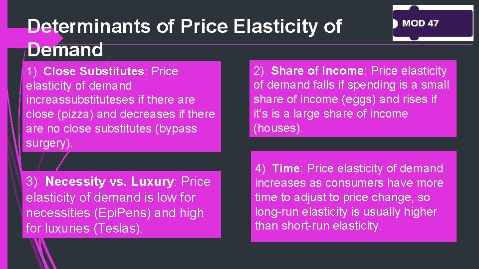 Interpreting Price Elasticity of Demand By looking at
