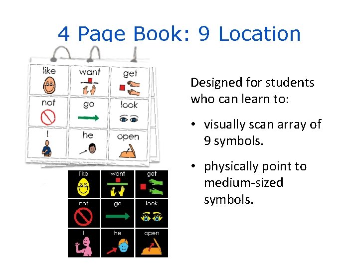 4 Page Book: 9 Location Designed for students who can learn to: • visually