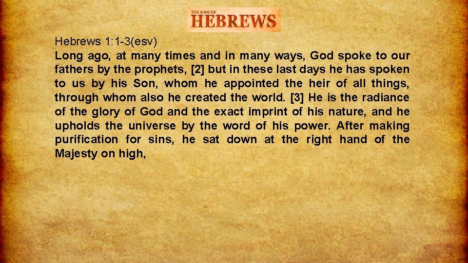 HEBREWS 1 ESV visual data 7