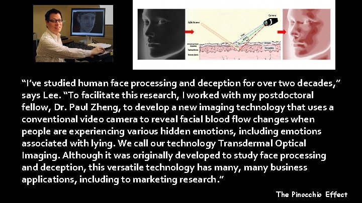 “I’ve studied human face processing and deception for over two decades, ” says Lee.