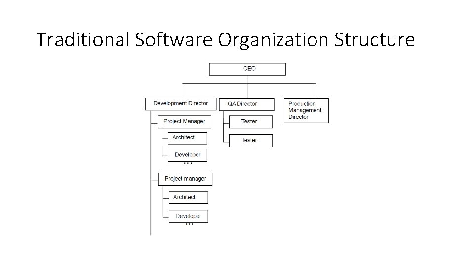 Traditional Software Organization Structure 