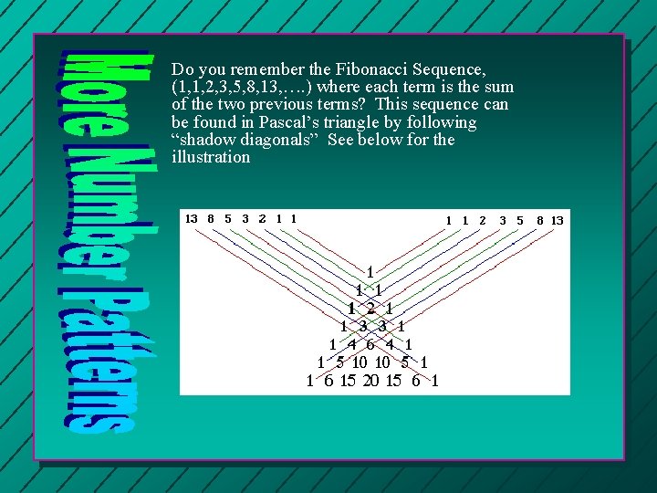 Do you remember the Fibonacci Sequence, (1, 1, 2, 3, 5, 8, 13, ….