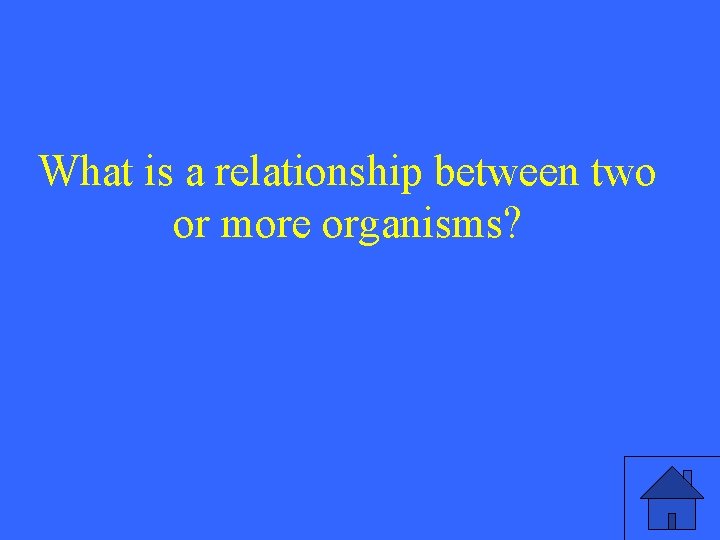 What is a relationship between two or more organisms? 