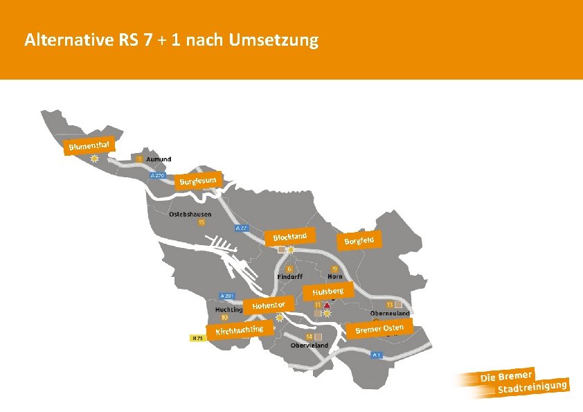 Alternative RS 7 + 1 nach Umsetzung Blumenthal Burglesum Blockland Borgfeld Hulsberg Hohentor Kirchhuchting