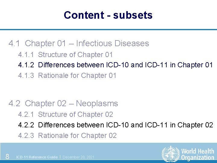 Content - subsets 4. 1 Chapter 01 – Infectious Diseases 4. 1. 1 Structure