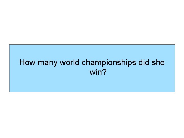 How many world championships did she win? 