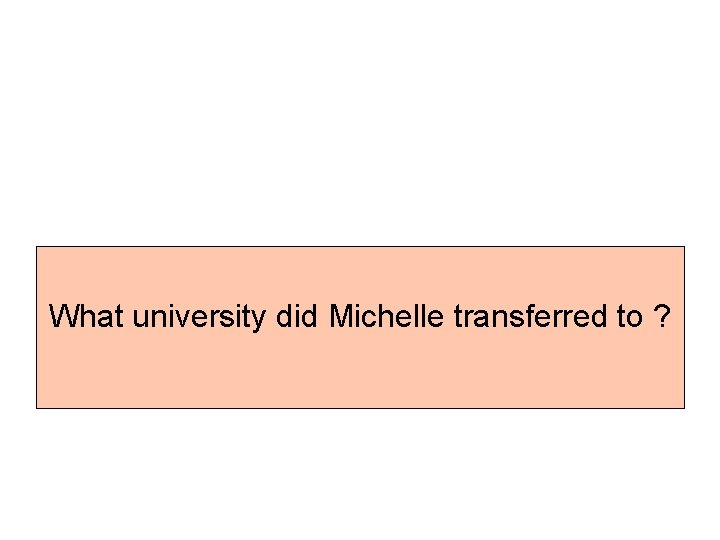 What university did Michelle transferred to ? 