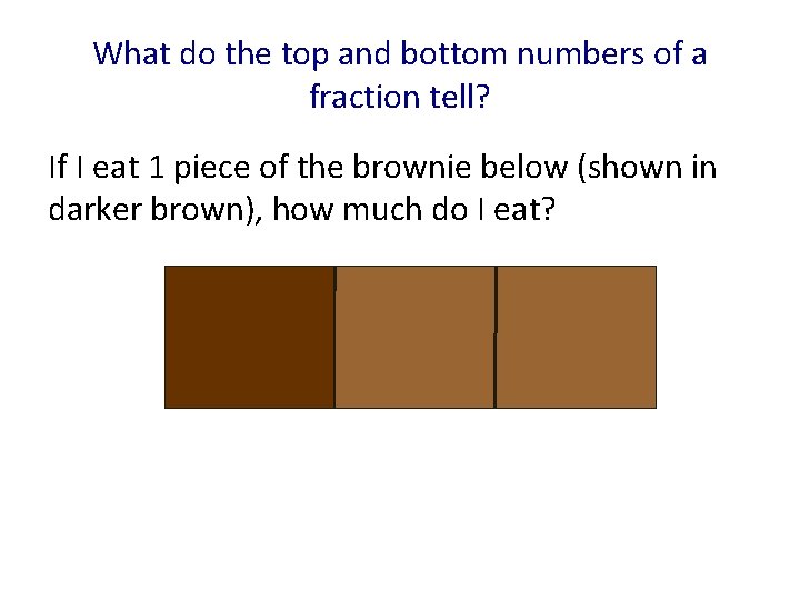 What do the top and bottom numbers of a fraction tell? If I eat