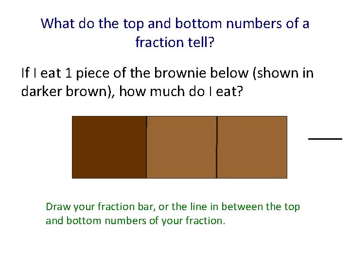 What do the top and bottom numbers of a fraction tell? If I eat
