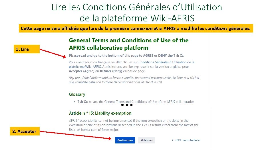 Lire les Conditions Générales d’Utilisation de la plateforme Wiki-AFRIS Cette page ne sera affichée