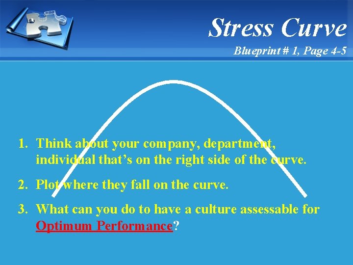 Stress Curve Blueprint # 1, Page 4 -5 1. Think about your company, department,