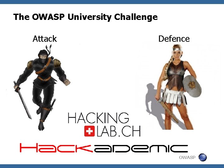 The OWASP University Challenge Attack Defence OWASP 