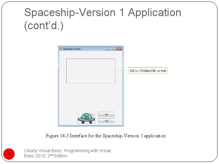 Spaceship-Version 1 Application (cont’d. ) Figure 14 -3 Interface for the Spaceship-Version 1 application