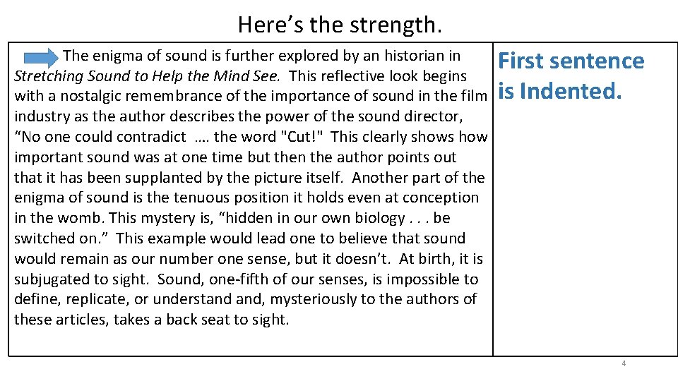 Here’s the strength. The enigma of sound is further explored by an historian in