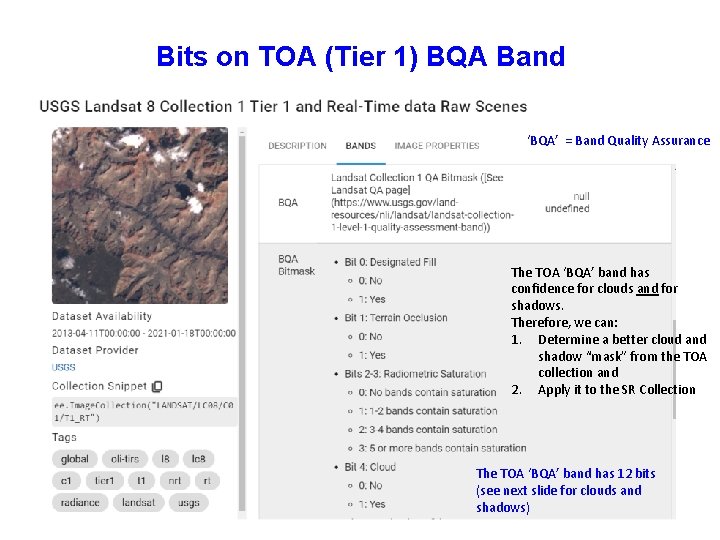 Bits on TOA (Tier 1) BQA Band ‘BQA’ = Band Quality Assurance The TOA